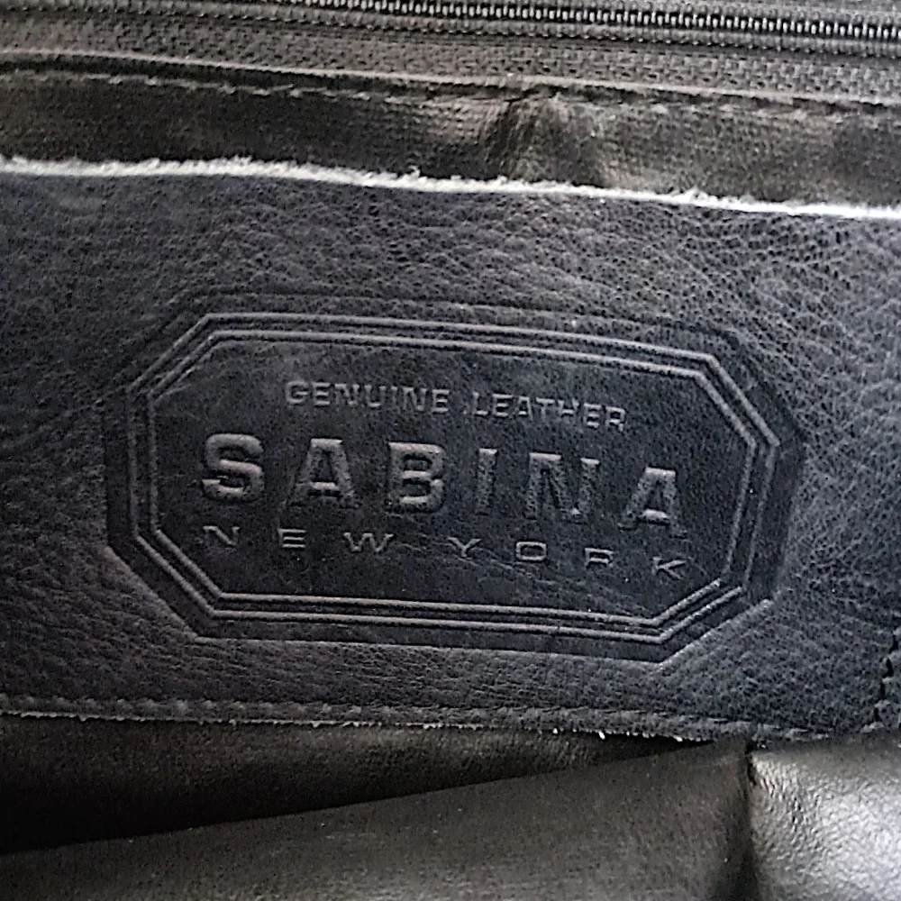Sabina New York Leather‎ Shoulder Bag Black Navy Old Money Quiet Luxury Vintage